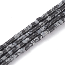 Natural Snowflake Obsidian Beads Strands, Column