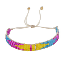 Miyuki Seed Braided Bead Bracelet, Wide Band Friendship Bracelet for Women