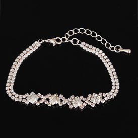 Vintage Crystal Bracelet with Elegant Layers and Sparkling Gemstones - Classic and Chic
