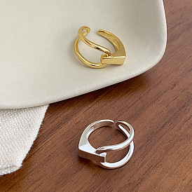 925 регулируемые манжеты из стерлингового серебра для женщин, неправильные линии