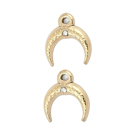 304 из нержавеющей стали амулеты горный хрусталь, ионное покрытие (ip), луна, зона сетки координат