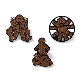 Christmas Theme Gingerbread Enamel Pins, Alloy Brooches for Backpack Clothes