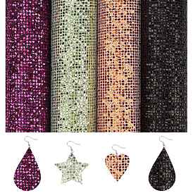 SUNNYCLUE A4 Glitter PU Leather Fabric, Shiny Sequins, for DIY Crafts