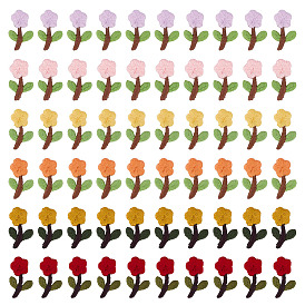 60шт 6 цвета полиэстер цветы, швейные принадлежности для украшения своими руками