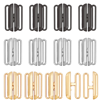 12шт 3 цвета сплава бикини клипсы, запасная часть застежки бюстгальтера, застежка на нижнее белье, овальные