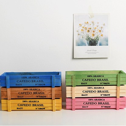 Wooden Plant Box & Storage Box, Rectangle with Word
