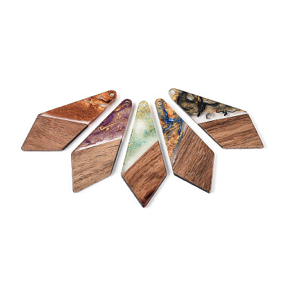 Подвески из непрозрачной смолы и ореха, амулеты в форме меча, с блеском порошок