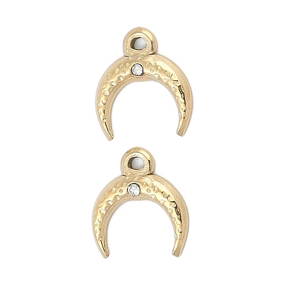 304 из нержавеющей стали амулеты горный хрусталь, ионное покрытие (ip), луна, зона сетки координат