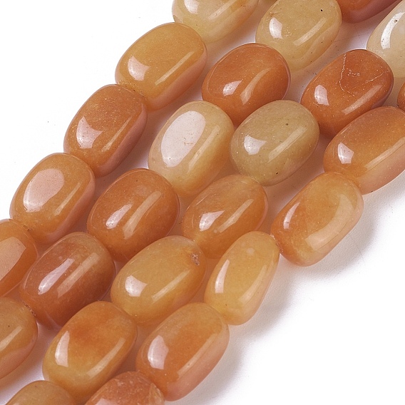 Natural Aventurine Beads Strands, Tumbled Stone, Cuboid