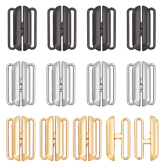 12шт 3 цвета сплава бикини клипсы, запасная часть застежки бюстгальтера, застежка на нижнее белье, овальные