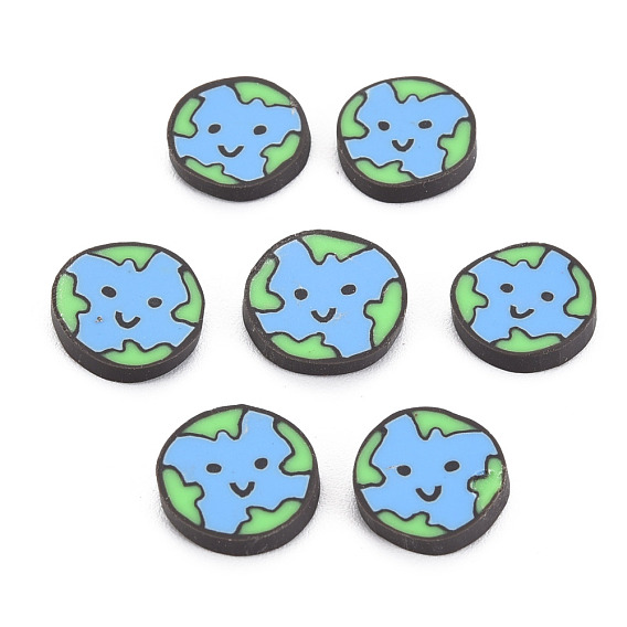 Handmade Polymer Clay Cabochons, Polymer Clay Slices for Resin Crafts & DIY Projects, Flat Round with Expression