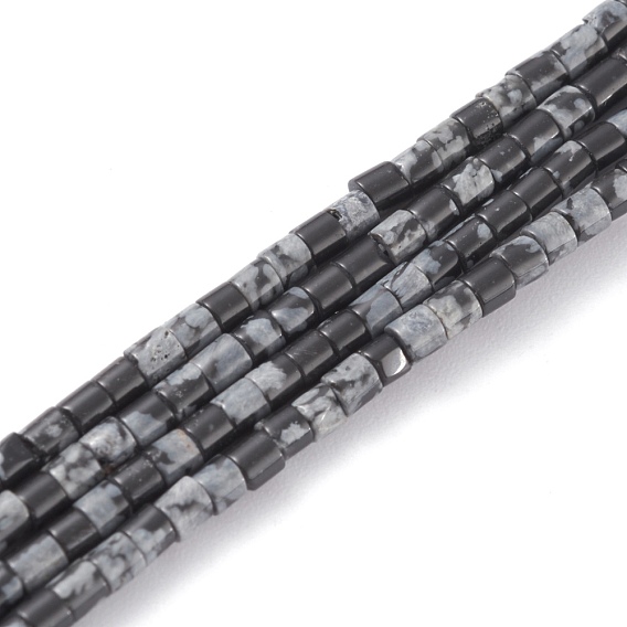 Naturschneeflocke Obsidian Perlen Stränge, Kolumne