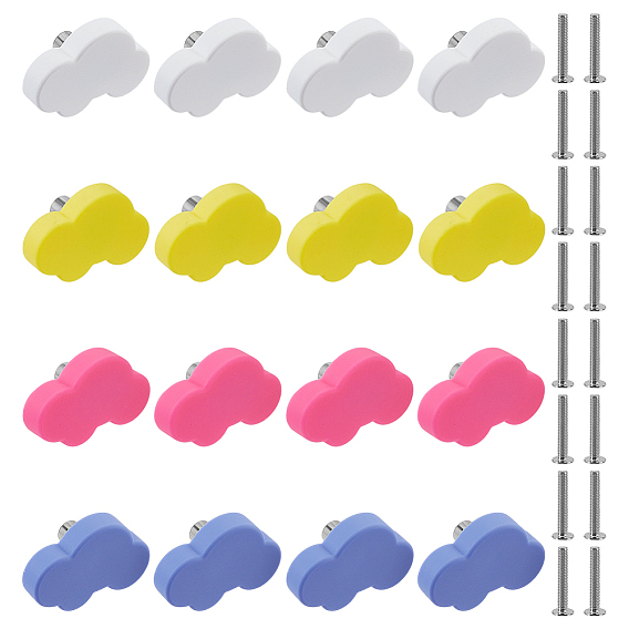 16 шт. 4 цвета синтетический каучук ручки для ящиков выдвижные откидные, ручки шкафа, аксессуары для дверных ручек, форма облака