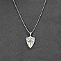 Duo Tone 304 Stainless Steel Cross Shield Pendant Necklaces for Men
