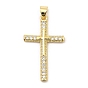 Латунные микро проложить кубического циркония подвески, без кадмия и без свинца, реальный 16 k позолоченный, крестик