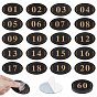 6 Bags 6 Styles Acrylic Number Plate, Oval