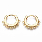 Brass Huggie Hoop Earring Findings, with Hoop, Nickel Free