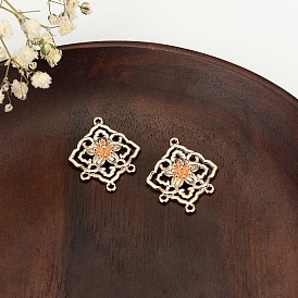 Cast copper simple square flower tassel pendant antique earrings material step shaking hairpin diy jewelry accessories