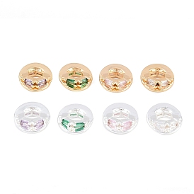 Латунные микро проложить кубического циркония подвески, круглые подвески, настоящее 18k позолоченное/925 посеребренное