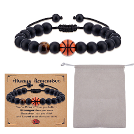 2шт. браслеты из плетеных бусин из сплава смолы для мужчин и женщин, баскетбол