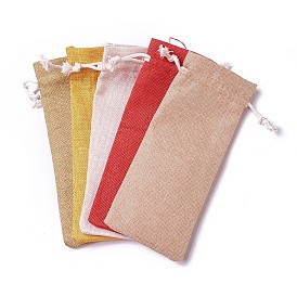  Burlap Packing Pouches, Drawstring Bags