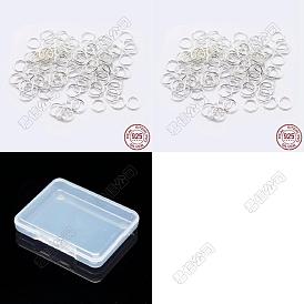 60Pcs 2 Styles 925 Sterling Silver Open Jump Rings, Saw Cut Round