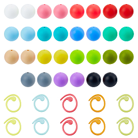 Кольца маркера для вязания из цинкового сплава, окрашенные в запекание, вязание крючком клипсы, с круглыми экологически чистыми силиконовыми колпачками для игл пищевого качества