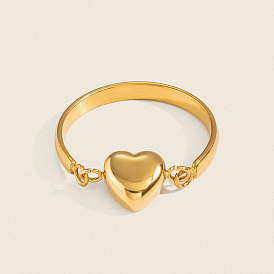 304 Stainless Steel Finger Rings for Women, Heart