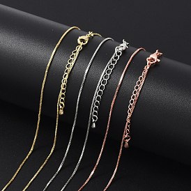 Ожерелья-цепочки из латуни для женщин, 304 из нержавеющей стали застежкой омар, стойки покрытие, без свинца и без кадмия, долговечный