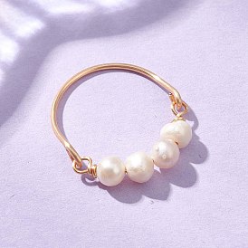 Кольца из натурального пресноводного жемчуга, с экологически чистой медной проволокой