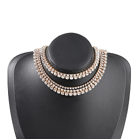 Chic Multi-layer Rhinestone Lock Necklace for Women's Party Fashion Jewelry