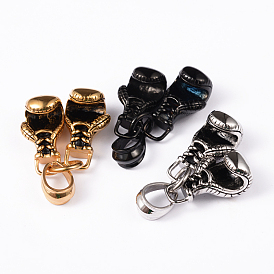 304 Stainless Steel Pendants, Boxing Gloves, Gym Charms, 31x16x14mm, Hole: 13.5x8mm