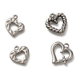 304 Stainless Steel Pendants, Heart Charm