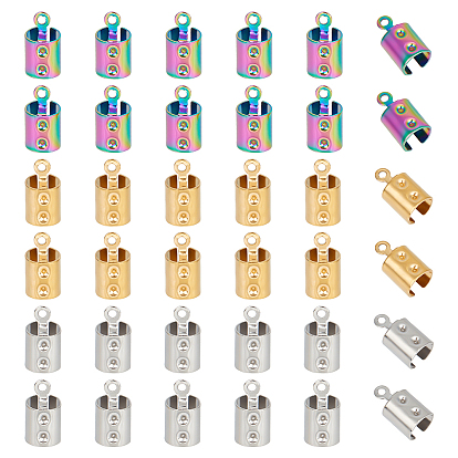 72 шт. 3 цвета ионное покрытие (IP) 304 нержавеющая сталь складные обжимные концы, загибаем концы шнура