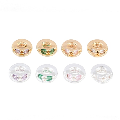 Латунные микро проложить кубического циркония подвески, круглые подвески, настоящее 18k позолоченное/925 посеребренное