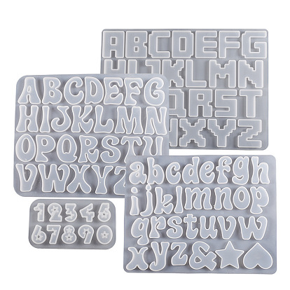 DIY Silicone Cabochon Molds, Resin Casting Molds, for UV Resin, Epoxy Resin Craft Making, Alphabet/Number