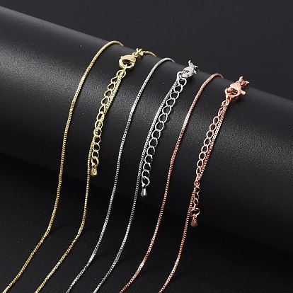 Ожерелья-цепочки из латуни для женщин, 304 из нержавеющей стали застежкой омар, стойки покрытие, без свинца и без кадмия, долговечный