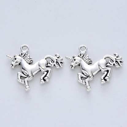 Tibetan Style Alloy Pendants, Cadmium Free & Nickel Free & Lead Free, Unicorn