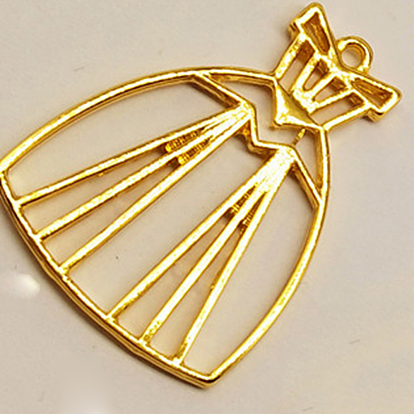 Подвесные подвески из сплава, для diy уф смолы, эпоксидная смола, Прессованные цветочные украшения, без кадмия и без свинца, платье принцессы