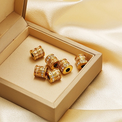 Микропаве из нержавеющей стали прозрачные кубические циркониевые бусины, колонка