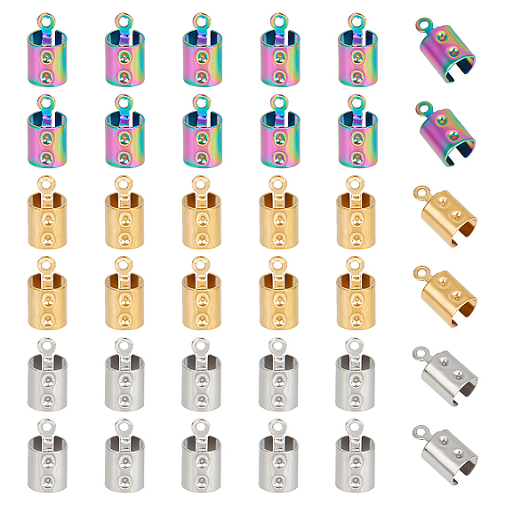 72 шт. 3 цвета ионное покрытие (IP) 304 нержавеющая сталь складные обжимные концы, загибаем концы шнура