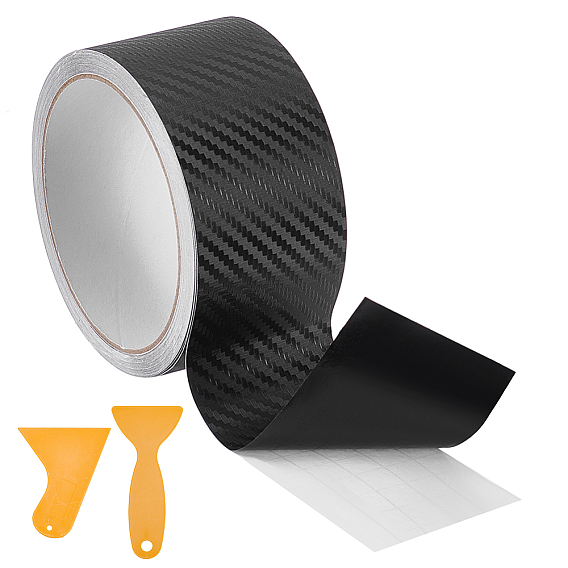 10м 3д Виниловые автомобильные наклейки из углеродного волокна, с пластиковыми скребками