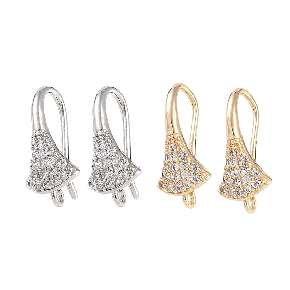 Латунь микро проложить кубического циркония серьги крючки, вентилятор