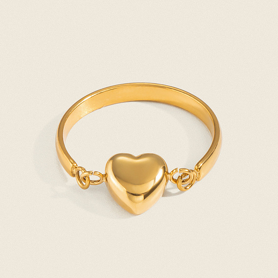 304 Stainless Steel Finger Rings for Women, Heart