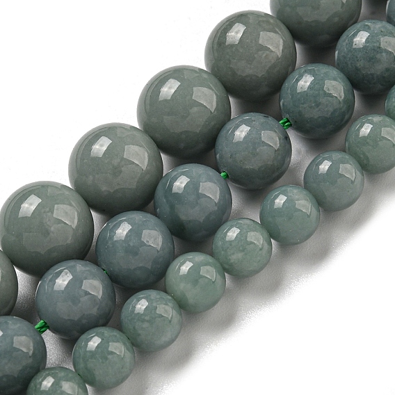 Бусы из натурального мьянманского жадеита, круглые