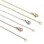Vacuum Plating Classic Plain 304 Stainless Steel Mens Womens Cable Chain Necklaces, with Lobster Claw Clasp