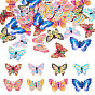 32шт 8 стили окрашены распылением 430 филигранные подвески из нержавеющей стали, очарование бабочки
