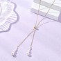 Регулируемая латунная цепочка-лариата, Белые круглые жемчужные ожерелья с кисточками из ракушек для женщин