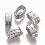 304 Stainless Steel Slide Charms/Slider Beads, For Leather Cord Bracelets Making, Oval