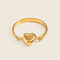 304 Stainless Steel Finger Rings for Women, Heart